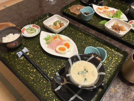 2日目朝ごはん 朝からシチューってサイコー!