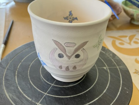 絵付け体験、めちゃムズだった