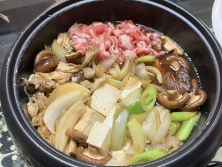 2日目夕飯はすき焼き