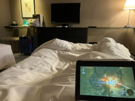 ホテルでフレンドのゼルダ配信みてた